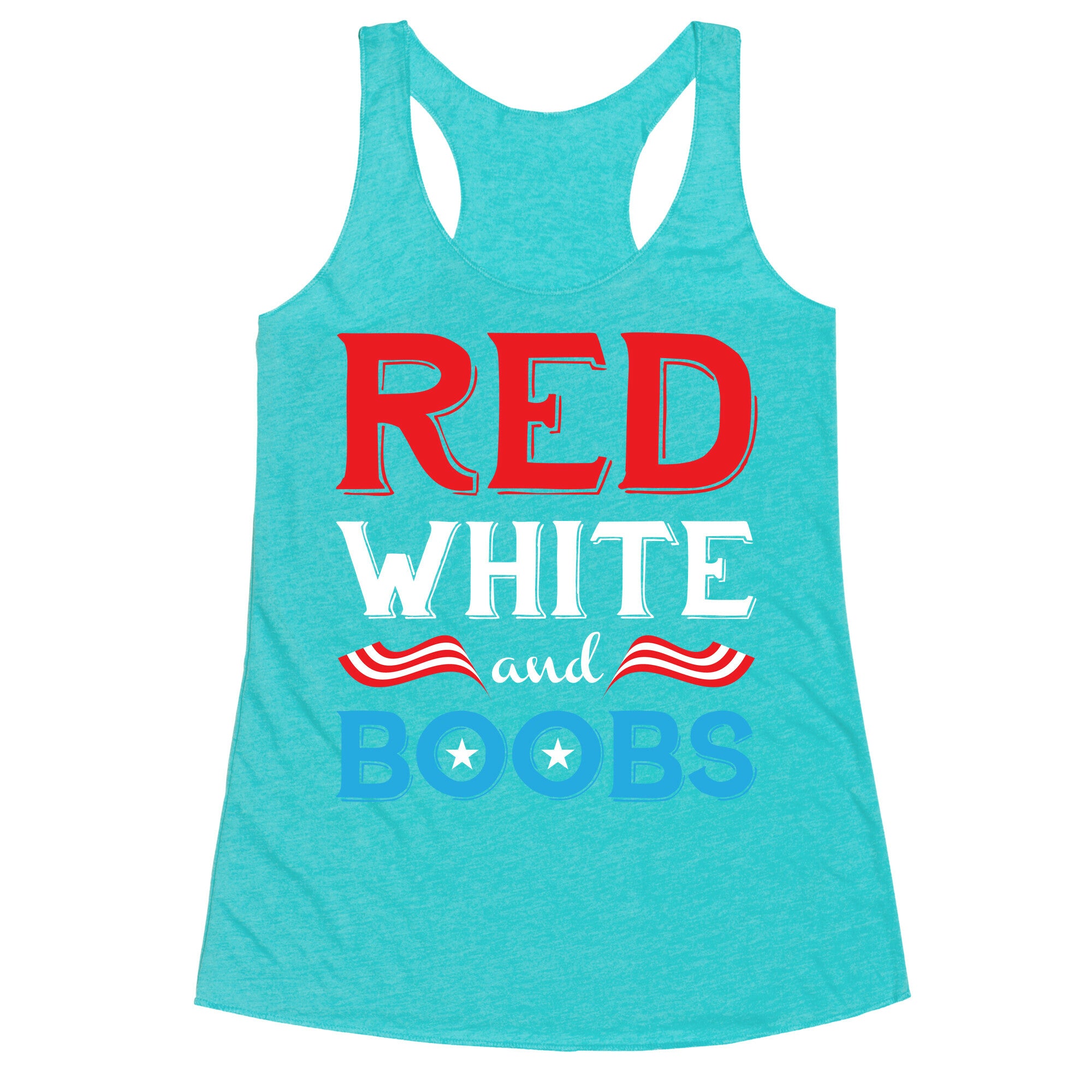 Red White And Boobs Racerback Tank