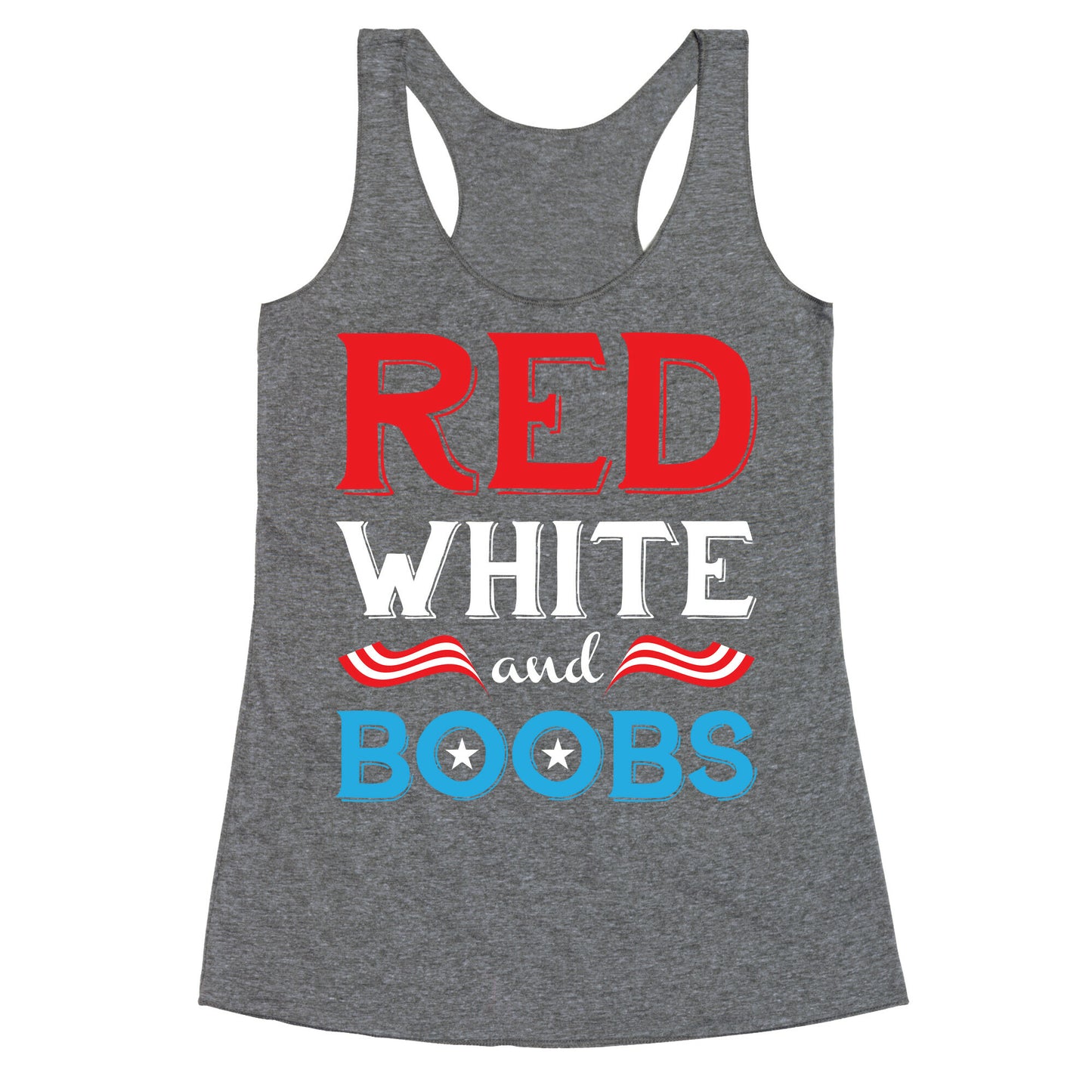 Red White And Boobs Racerback Tank