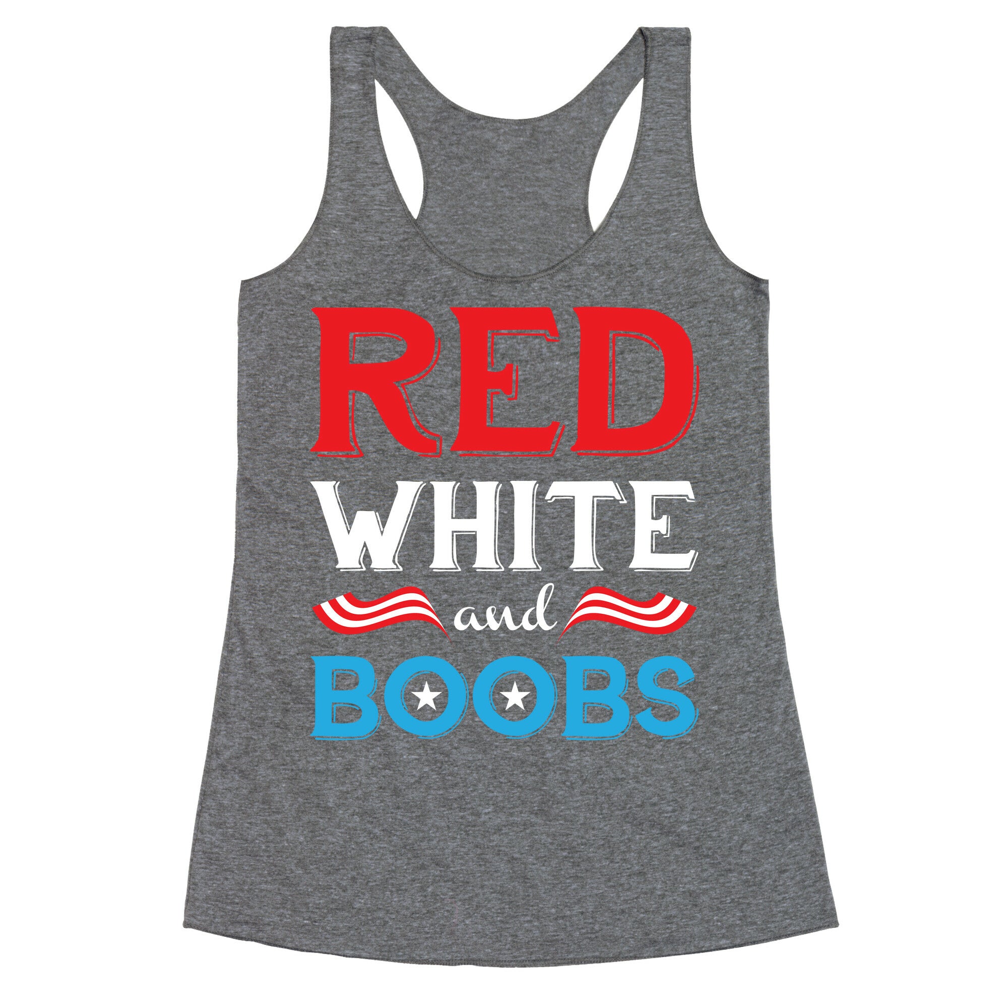Red White And Boobs Racerback Tank