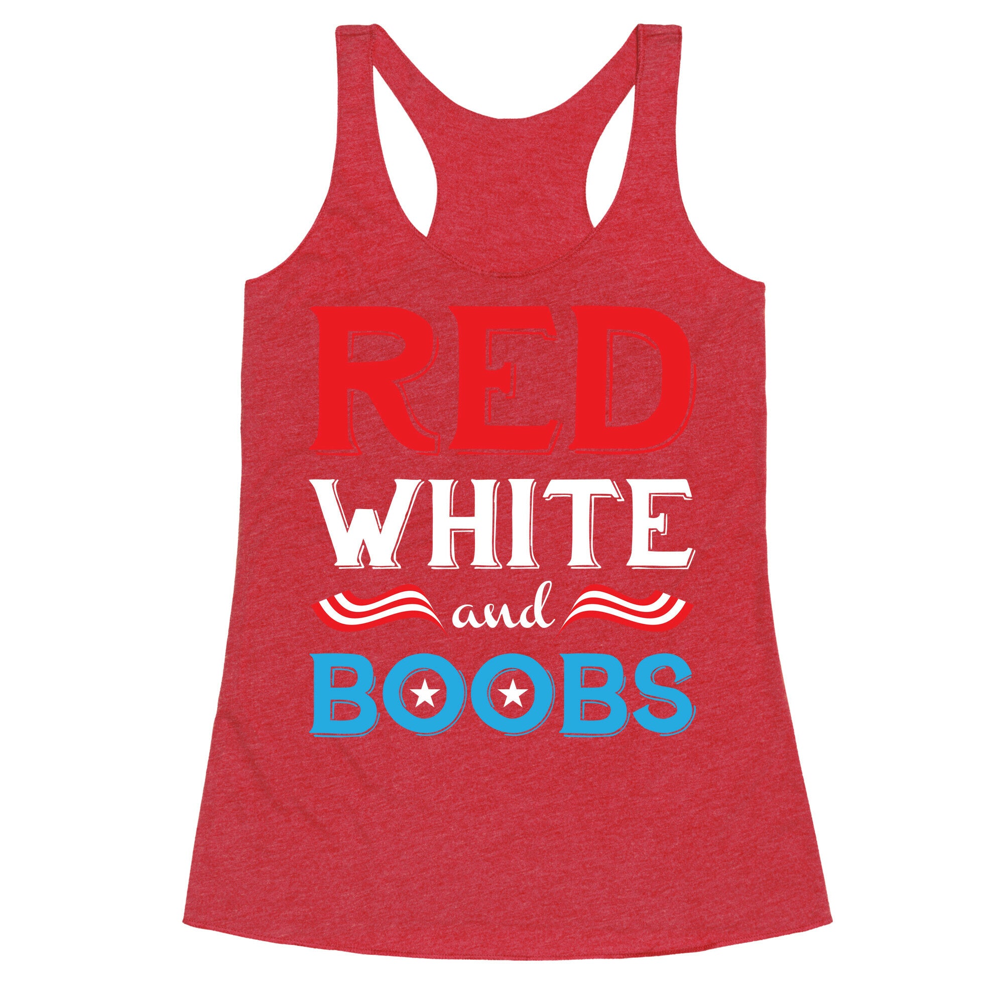 Red White And Boobs Racerback Tank