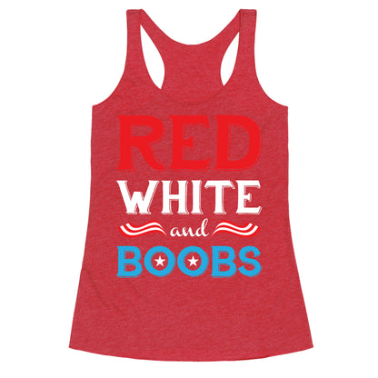 Red White And Boobs Racerback Tank