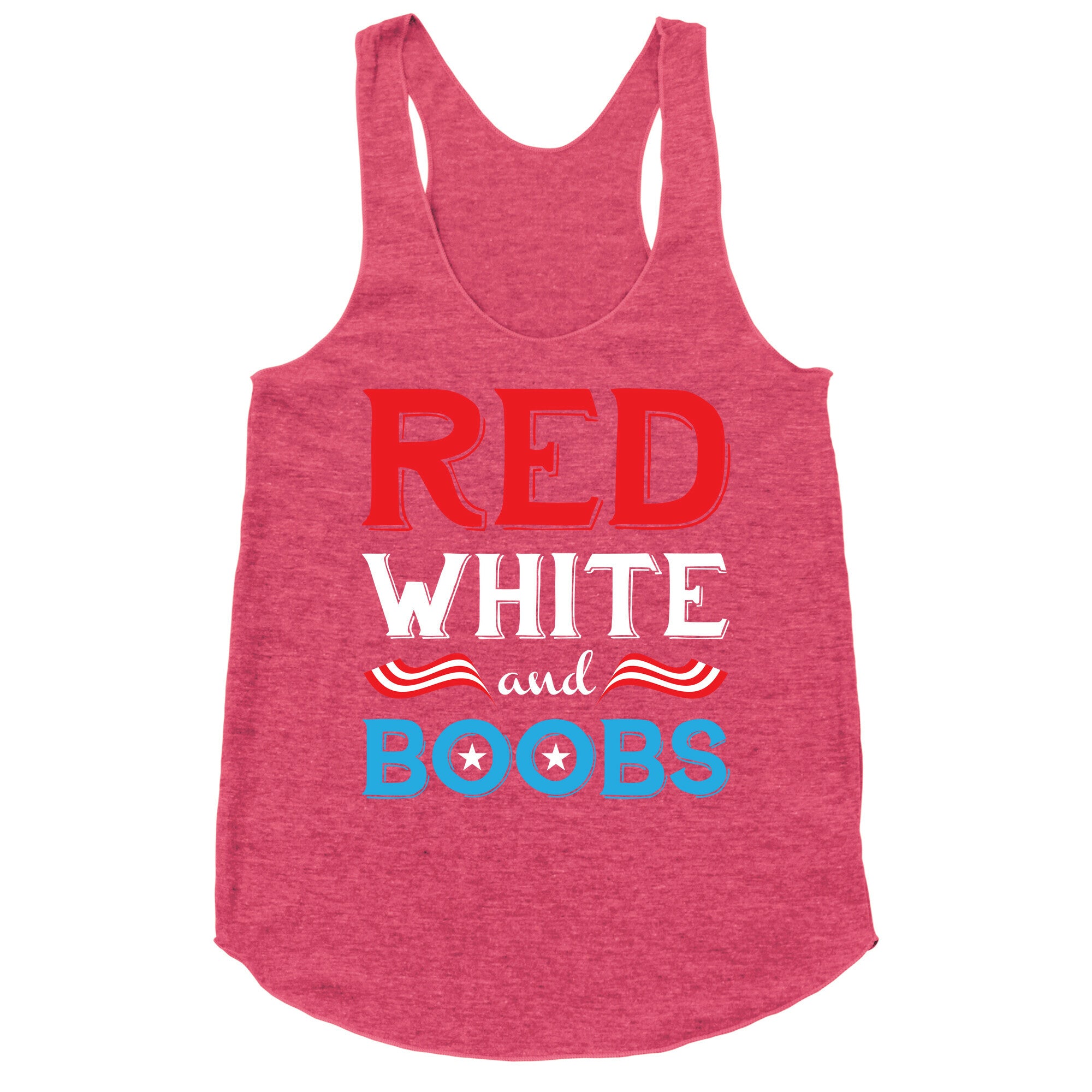 Red White And Boobs Racerback Tank