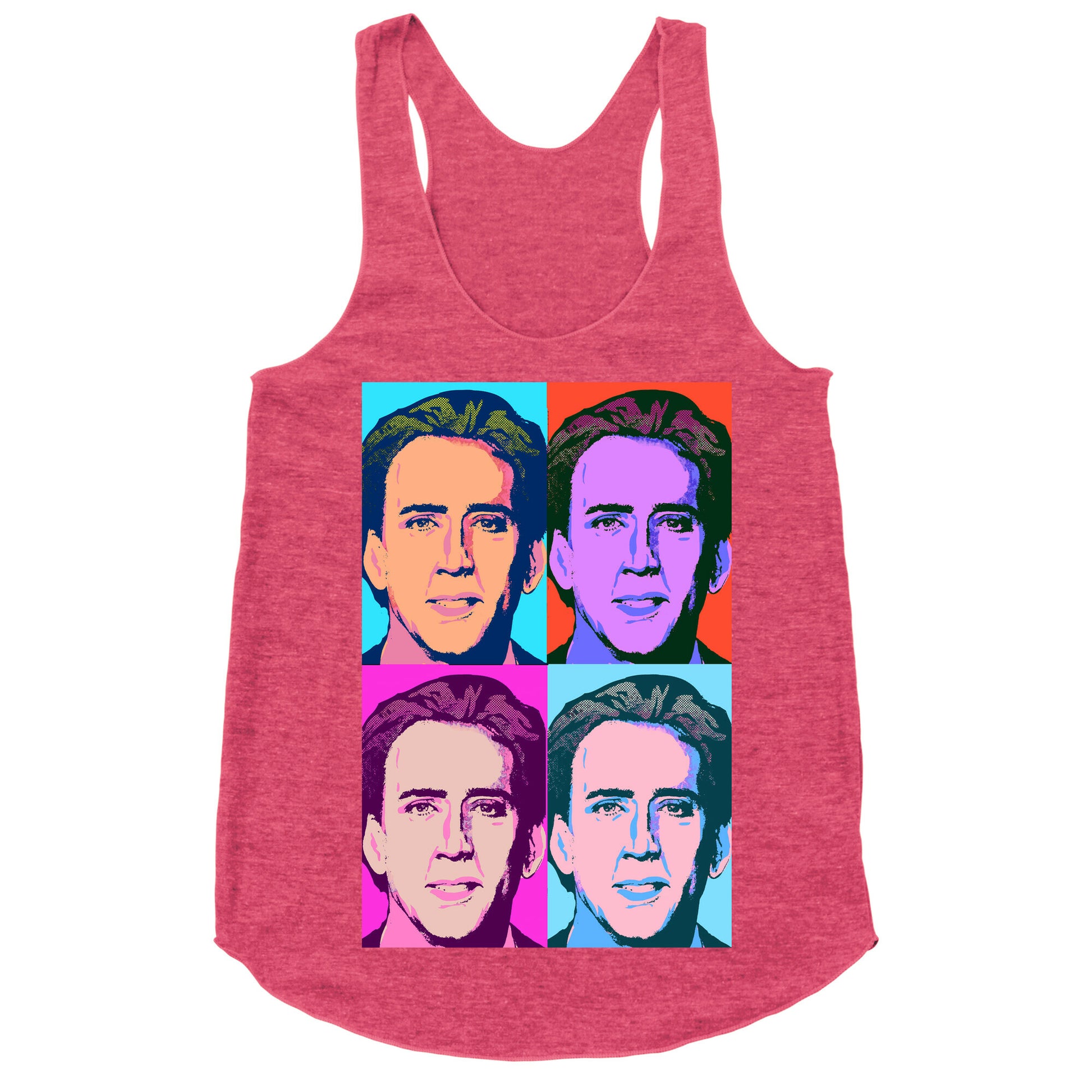 Nicholas Cage Pop Art Parody Racerback Tank