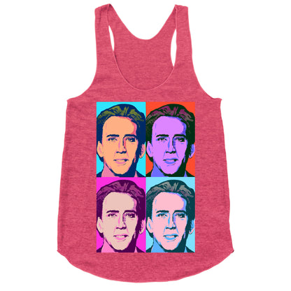 Nicholas Cage Pop Art Parody Racerback Tank