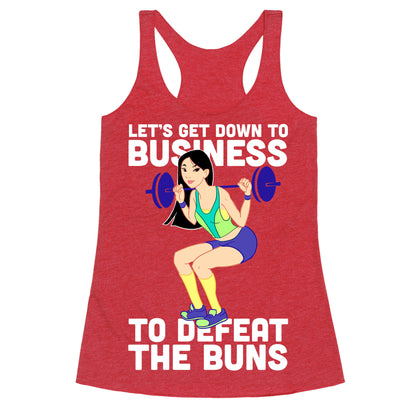Let's Get Down to Business Parody Racerback Tank