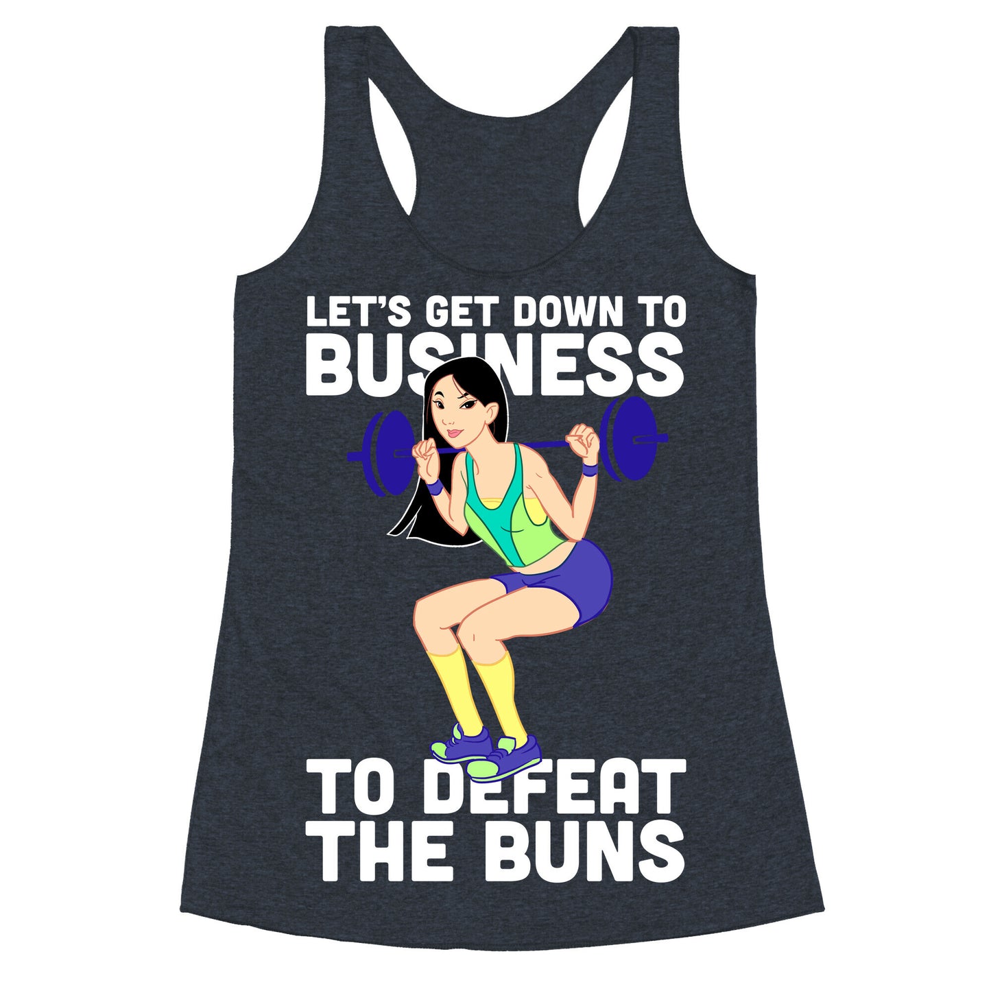 Let's Get Down to Business Parody Racerback Tank