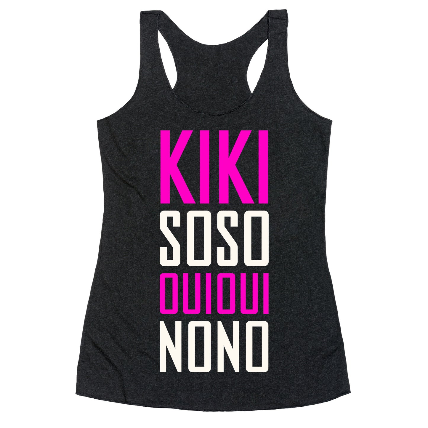 Kiki, So-so, Oui Oui, No No Racerback Tank