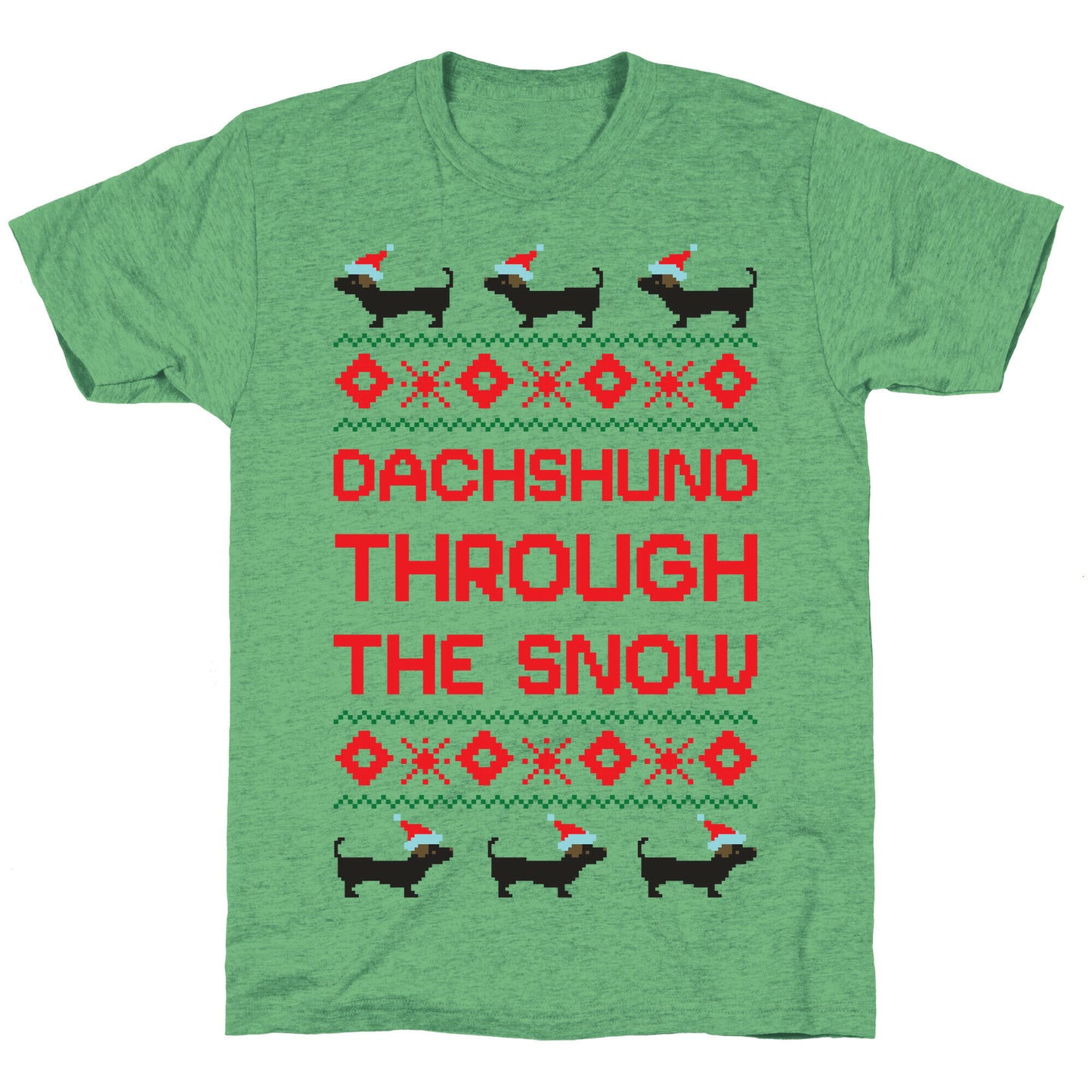 Dachshund Through The Snow Unisex Triblend Tee