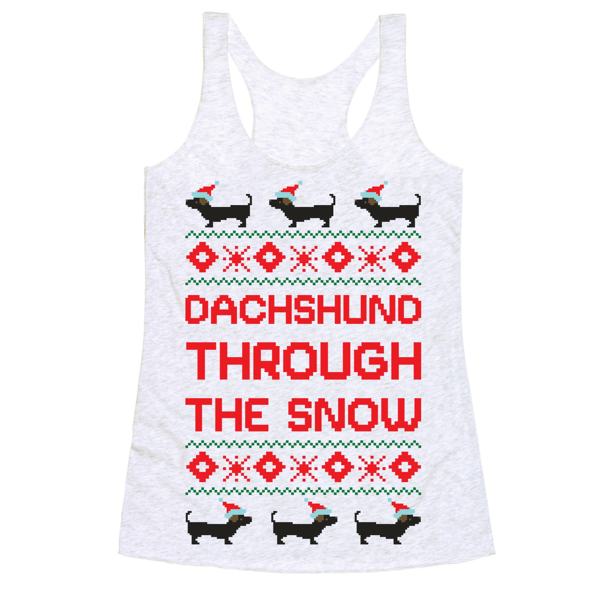 Dachshund Through The Snow Racerback Tank