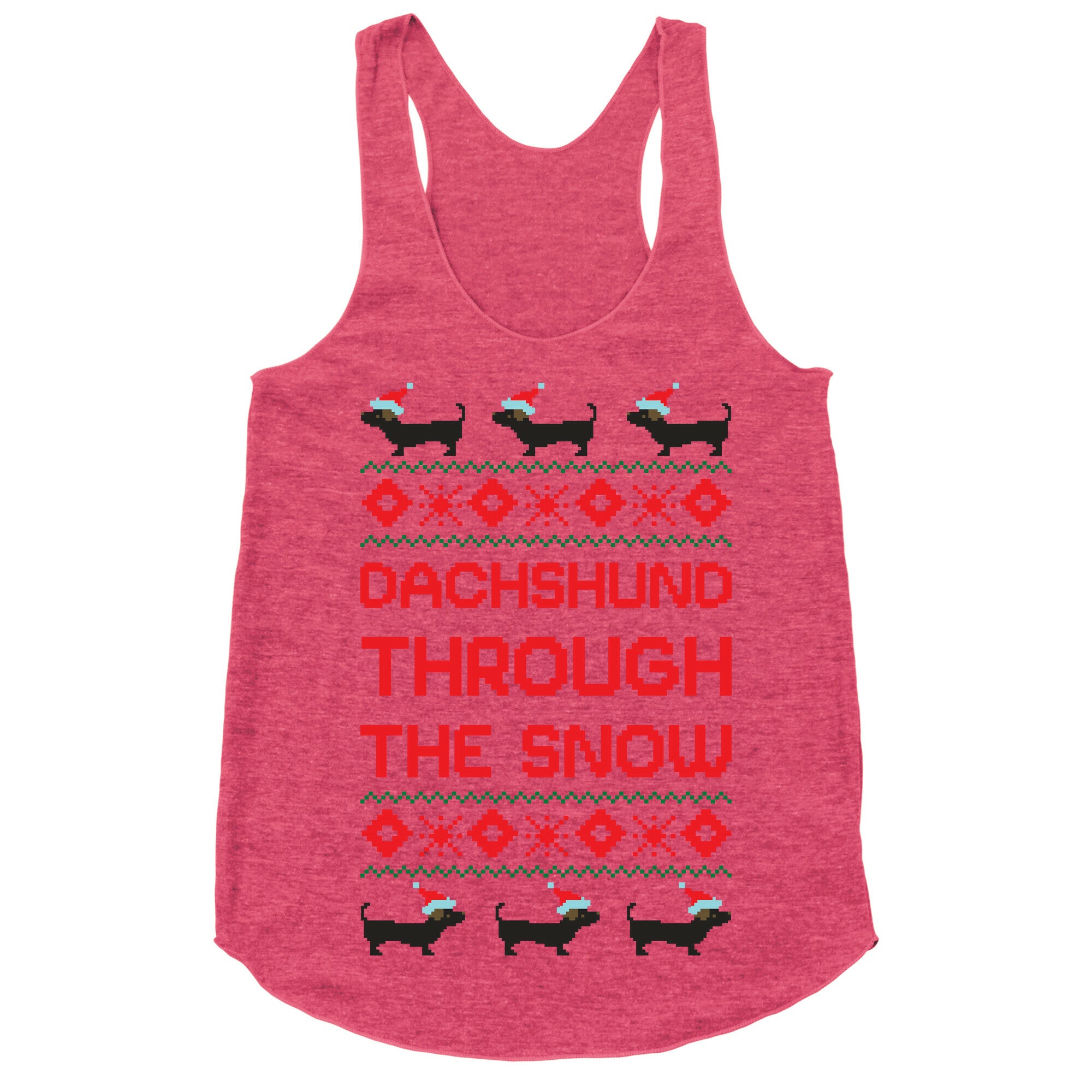 Dachshund Through The Snow Racerback Tank