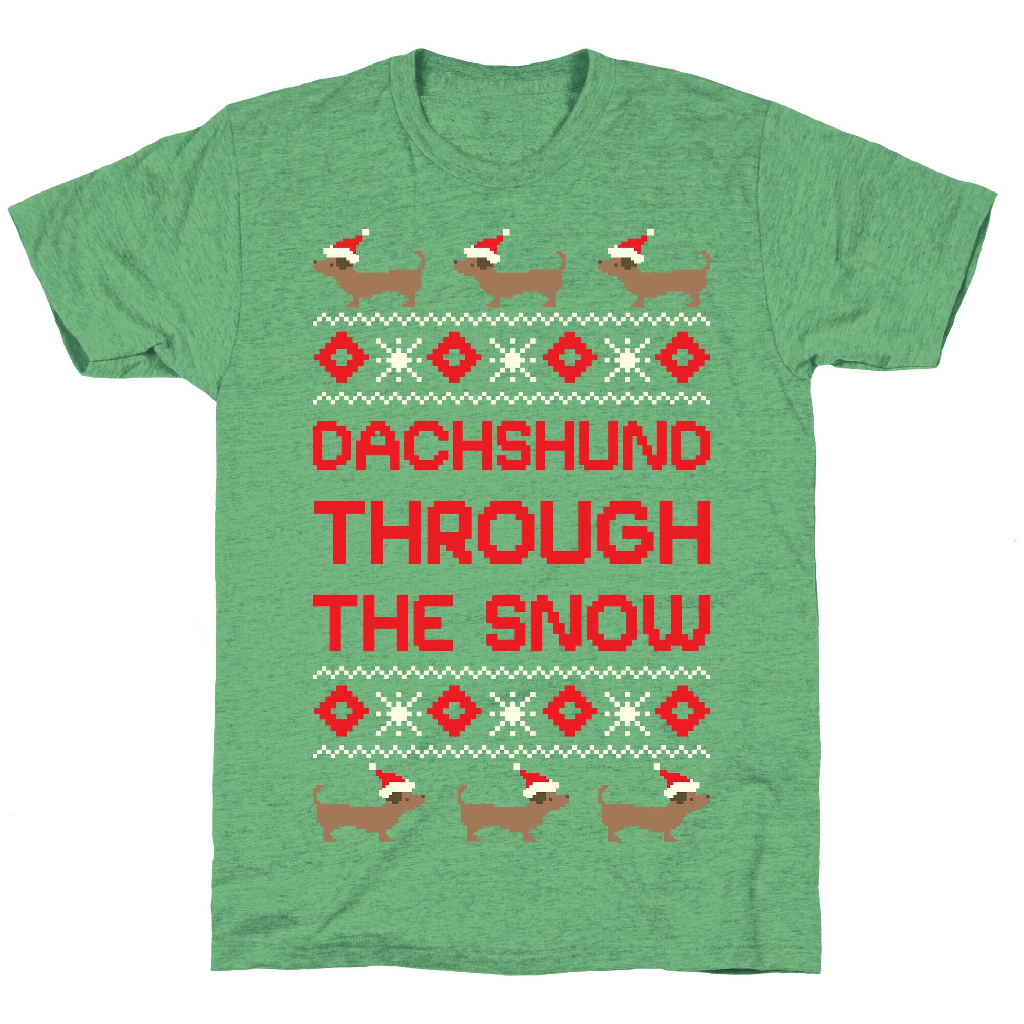 Dachshund Through The Snow Unisex Triblend Tee