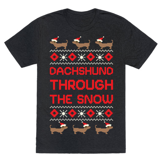 Dachshund Through The Snow Unisex Triblend Tee