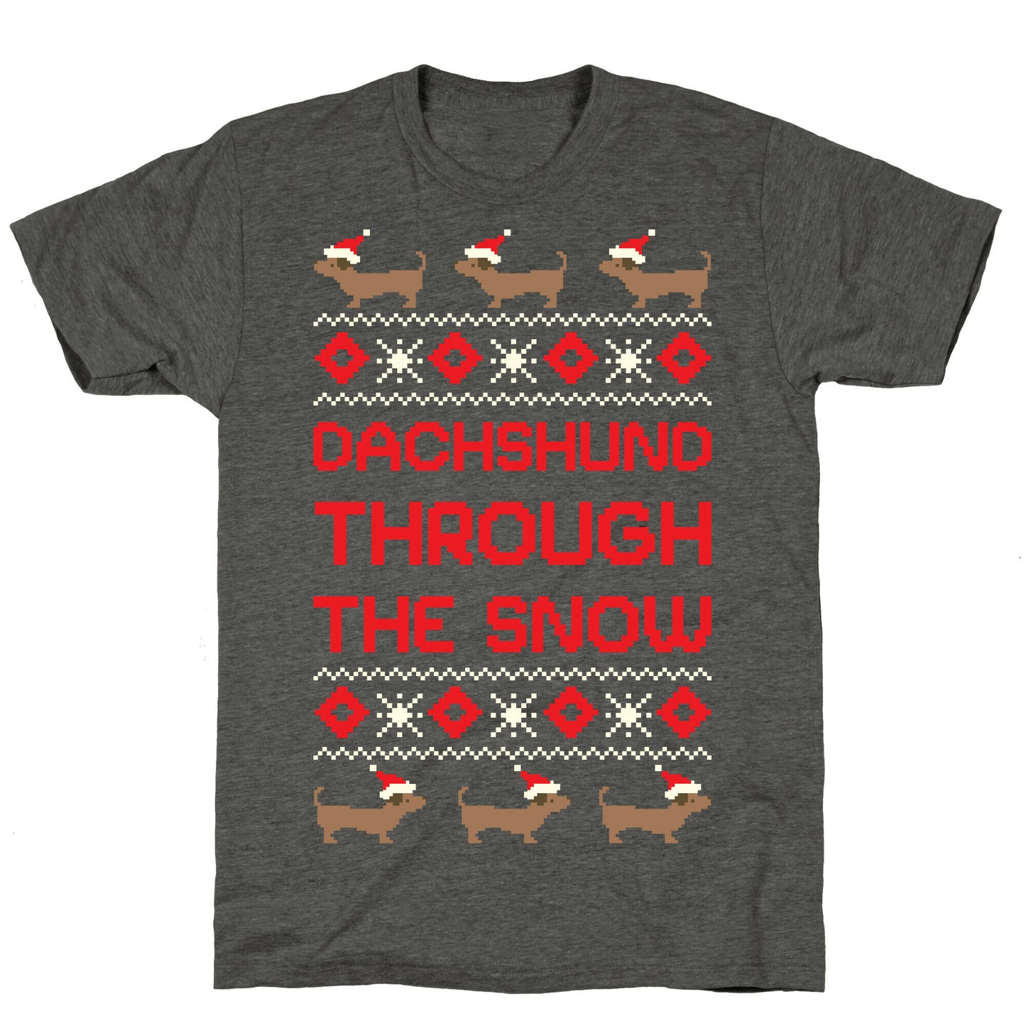 Dachshund Through The Snow Unisex Triblend Tee