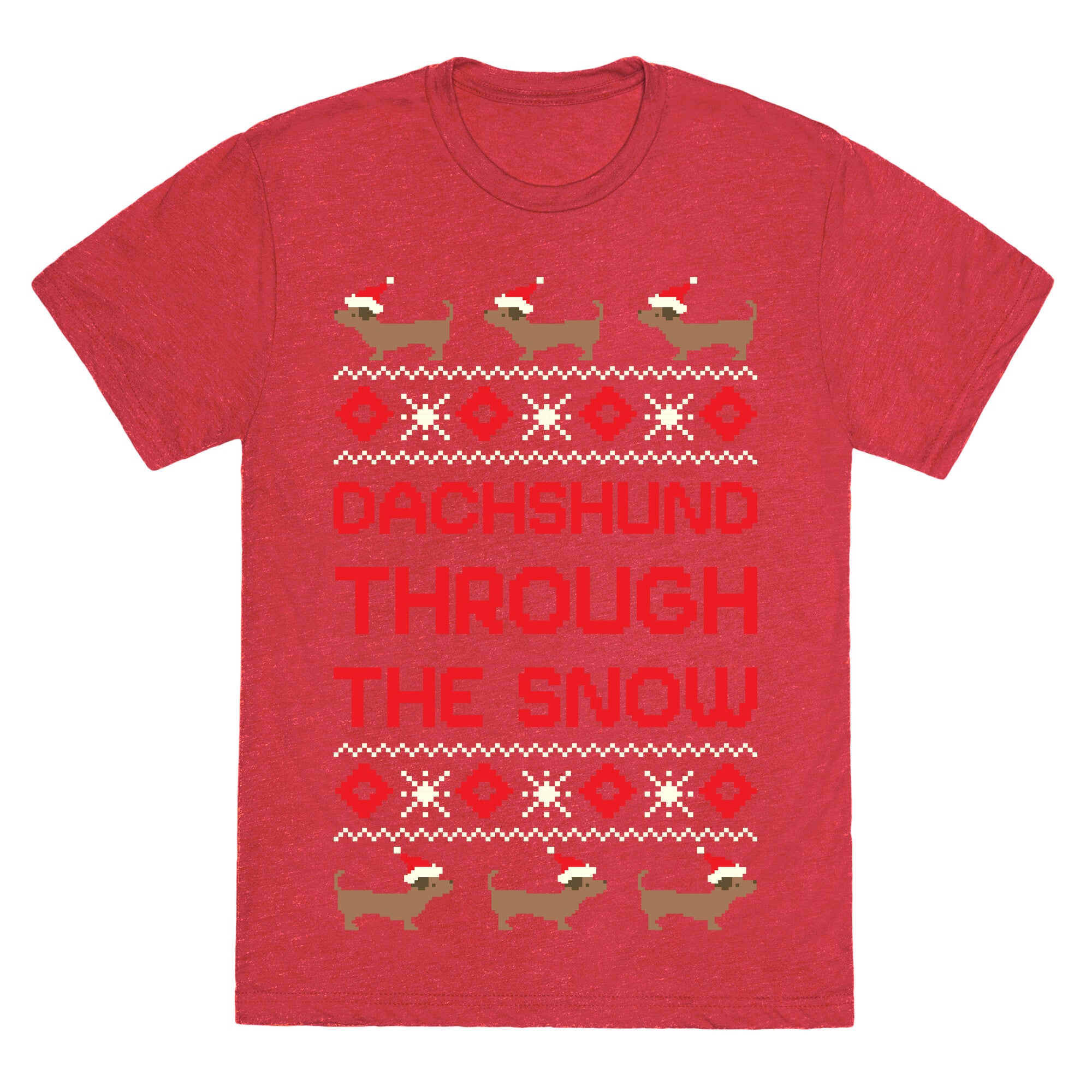 Dachshund Through The Snow Unisex Triblend Tee