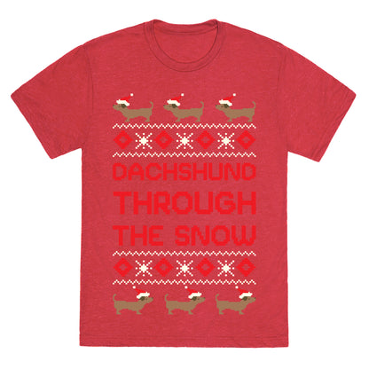 Dachshund Through The Snow Unisex Triblend Tee