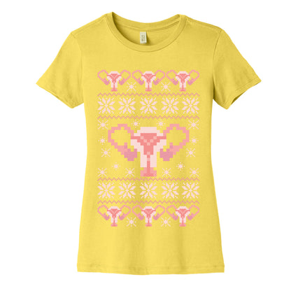 Uterus Sweater Pattern Women's Cotton Tee