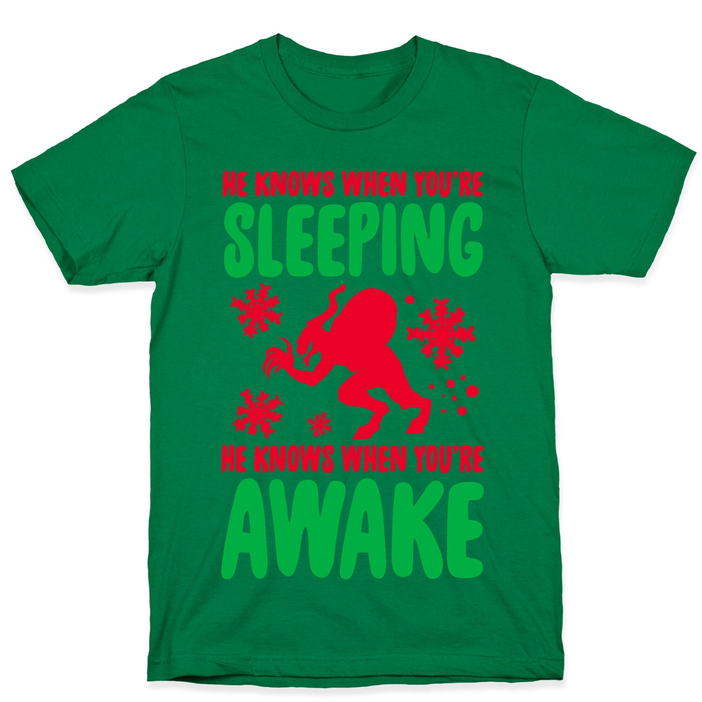 He Knows When You are Sleeping (Krampus) T-Shirt