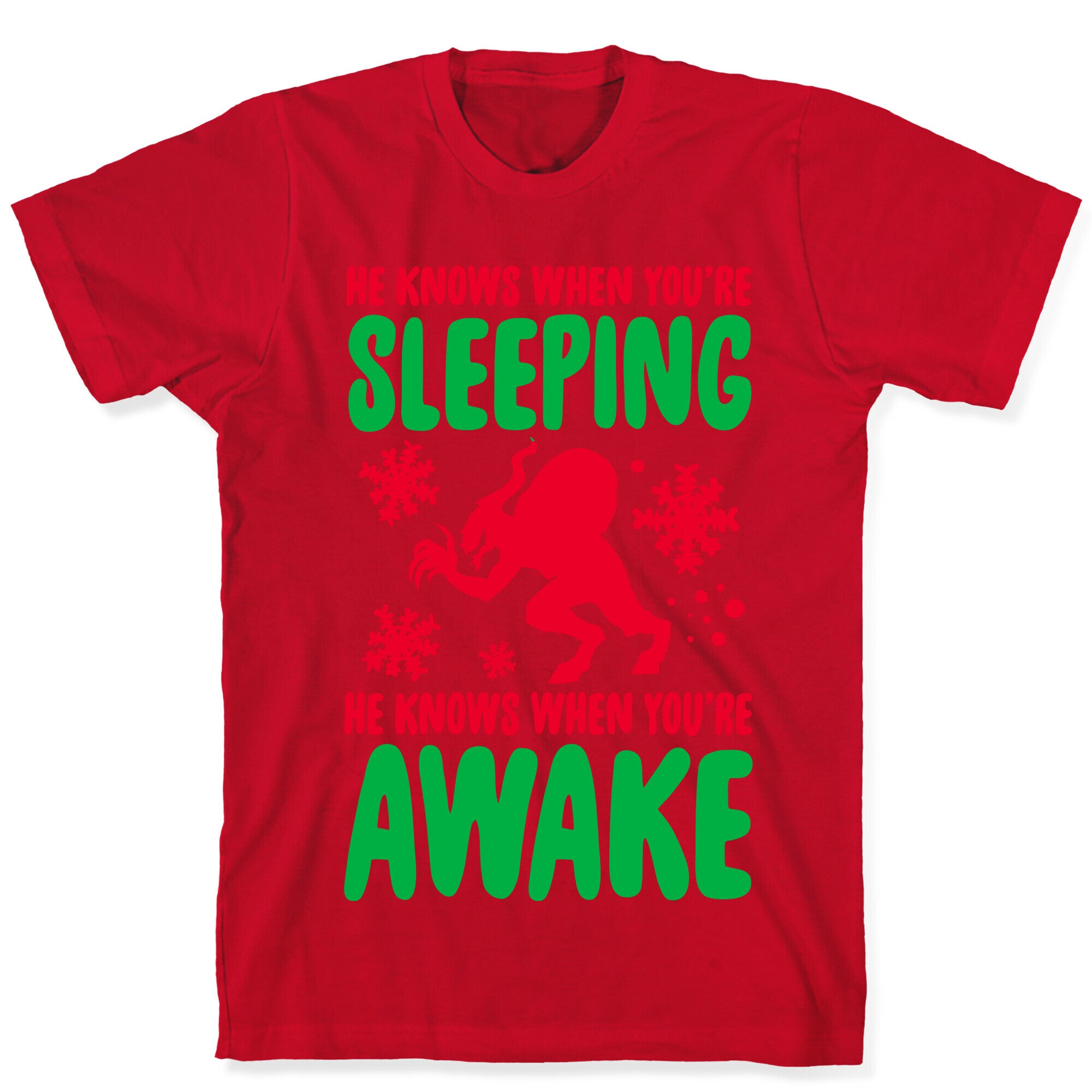 He Knows When You are Sleeping (Krampus) T-Shirt