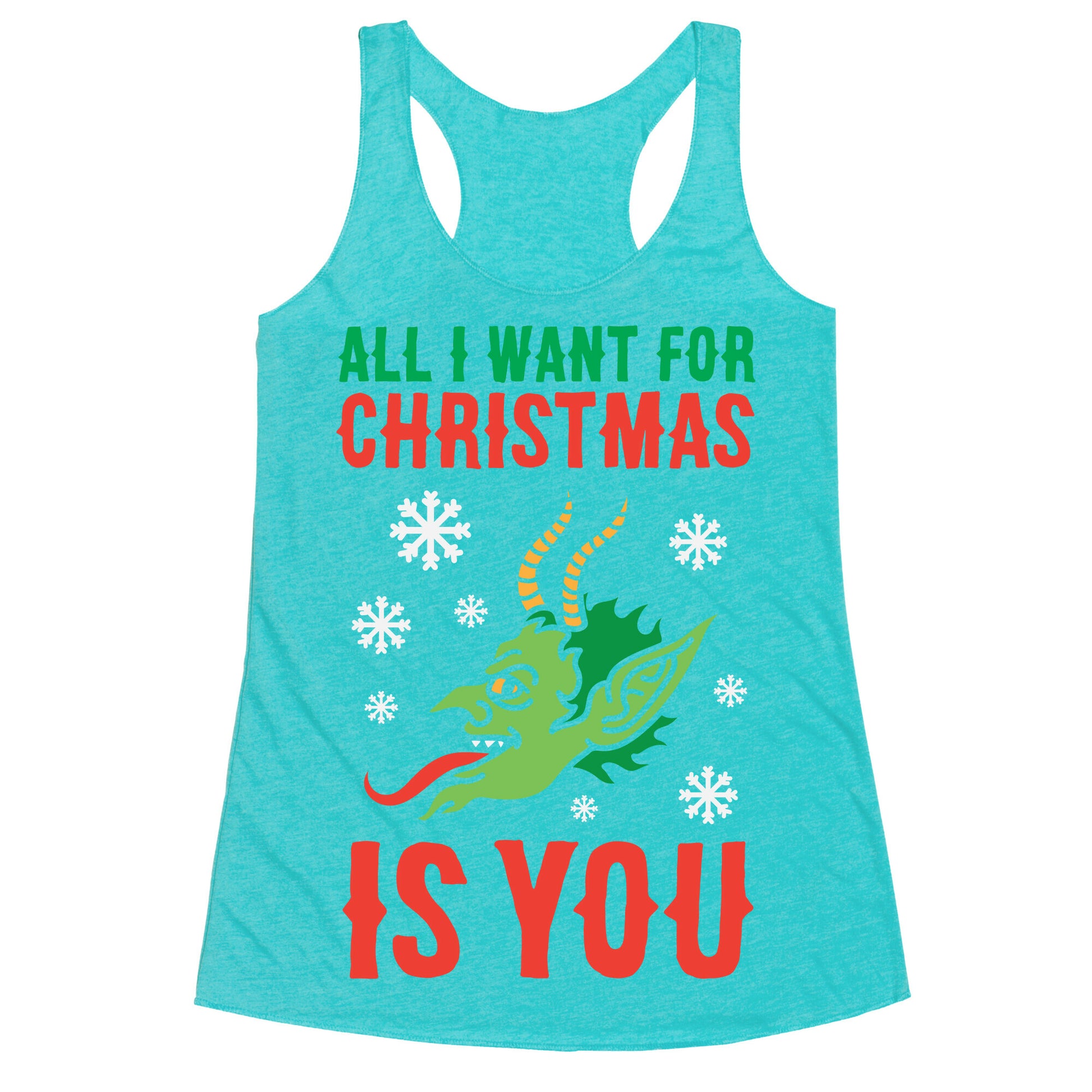 All I Want For Christmas Is You Krampus Racerback Tank