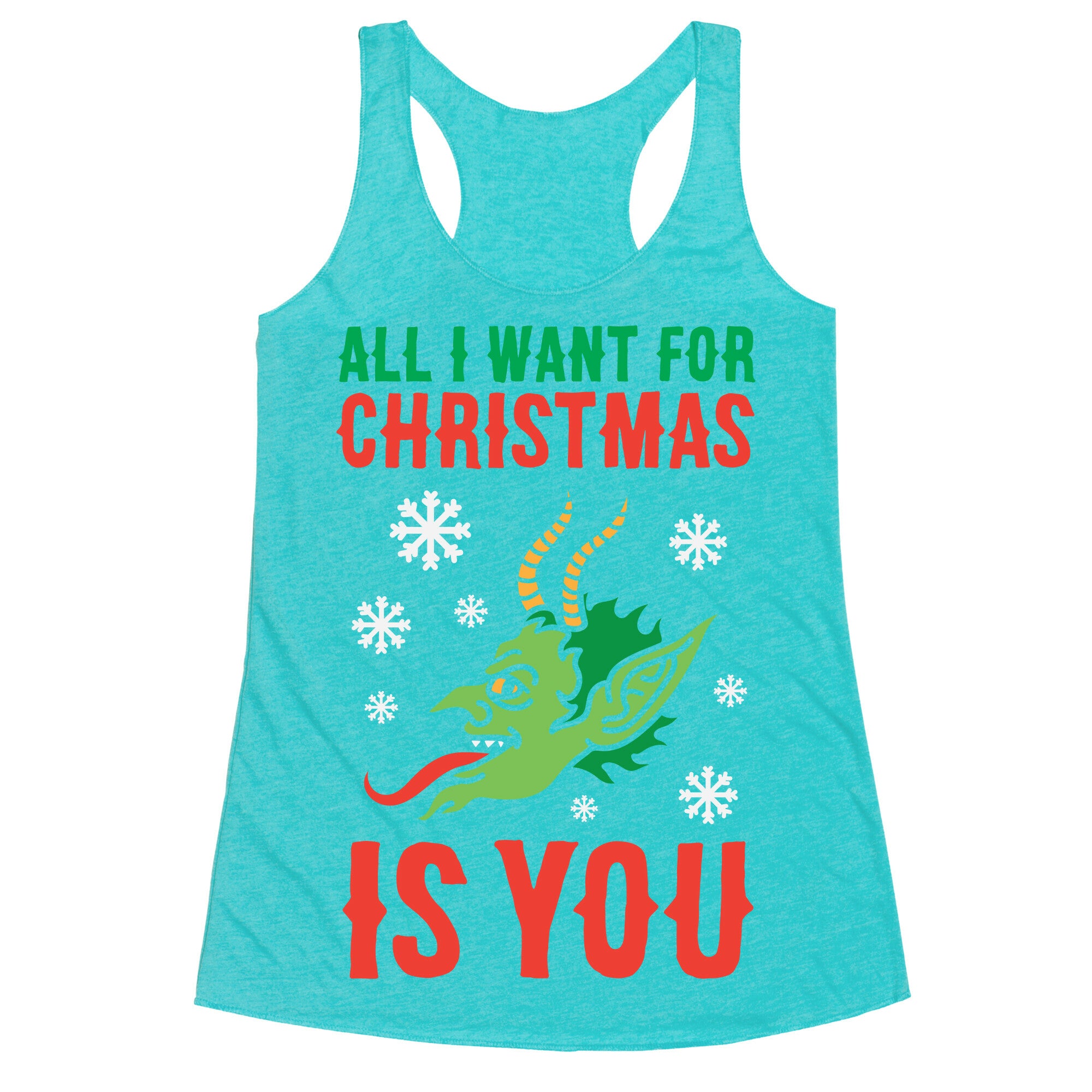 All I Want For Christmas Is You Krampus Racerback Tank
