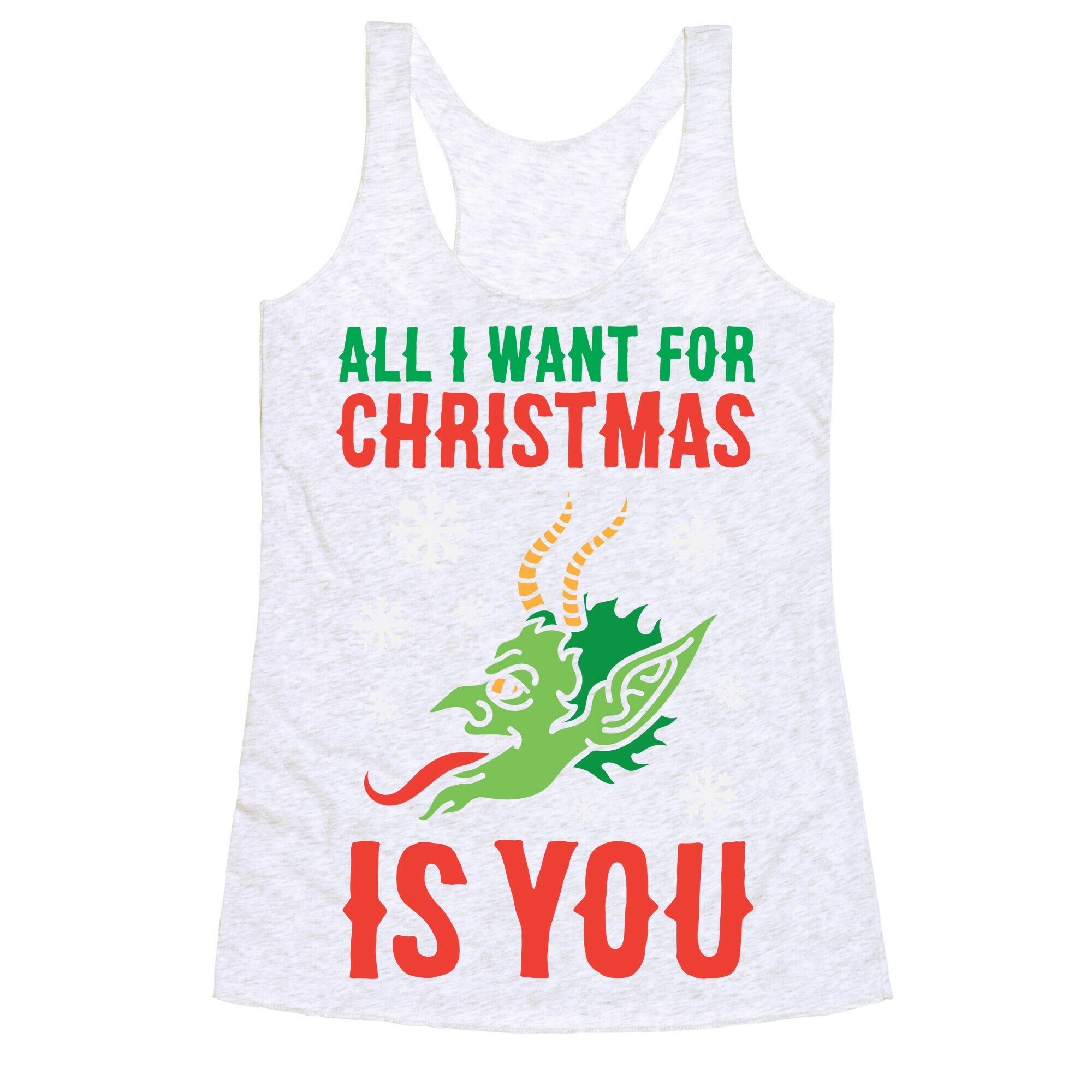 All I Want For Christmas Is You Krampus Racerback Tank