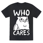 Who Cares Owl Unisex Triblend Tee