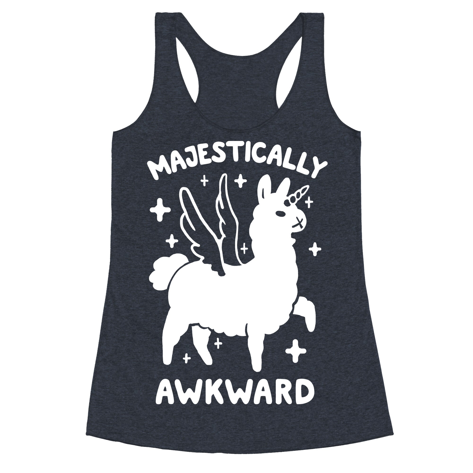 Majestically Awkward Llamicorn Racerback Tank