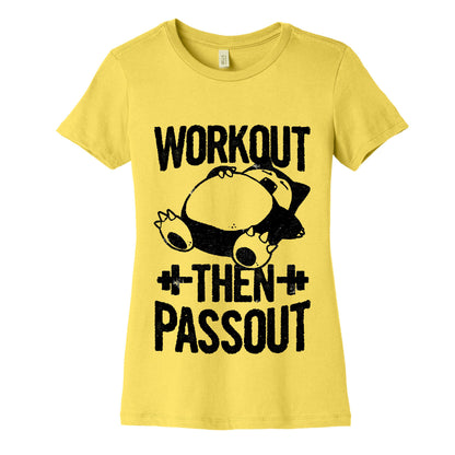 Workout then Passout (Snorlax) Women's Cotton Tee