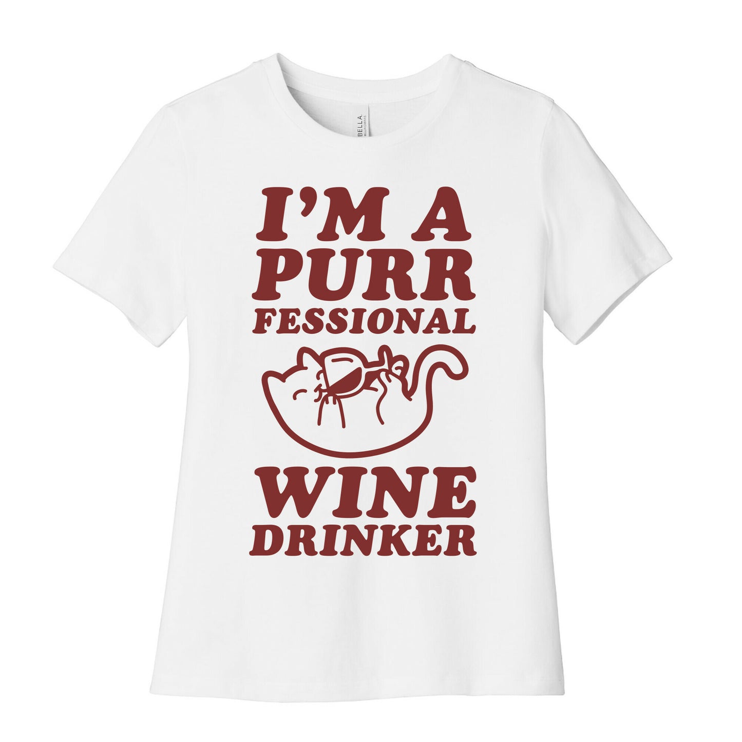 Purrfessional Wine Drinker Women's Cotton Tee