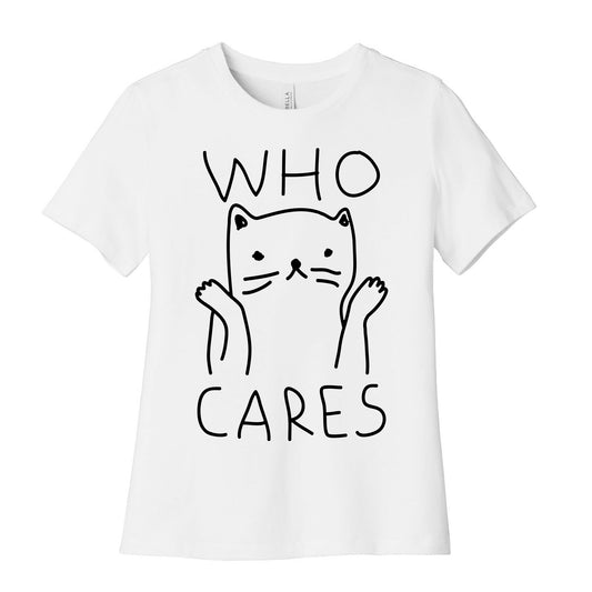 Who Cares Cat Women's Cotton Tee