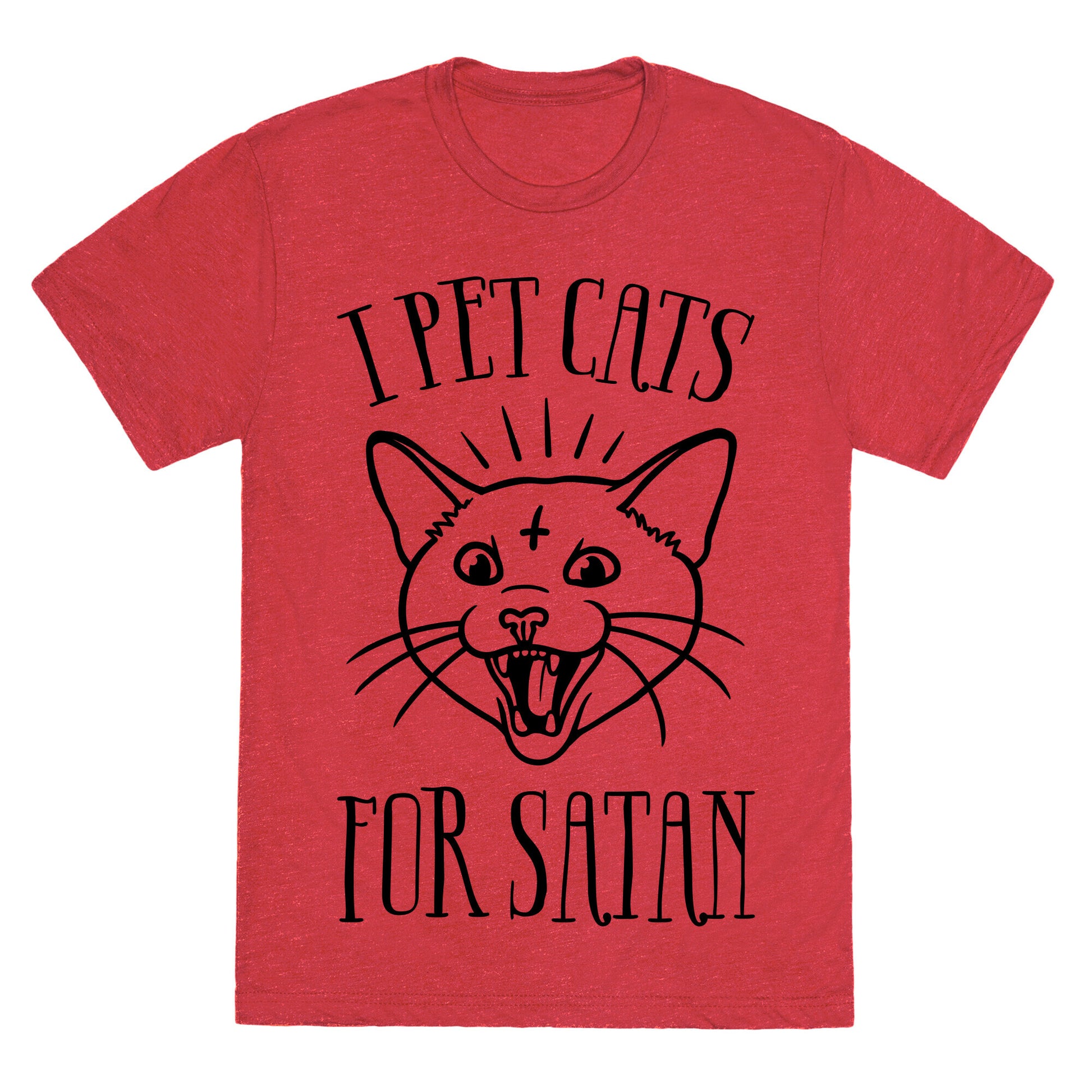 I Pet Cats For Satan Unisex Triblend Tee