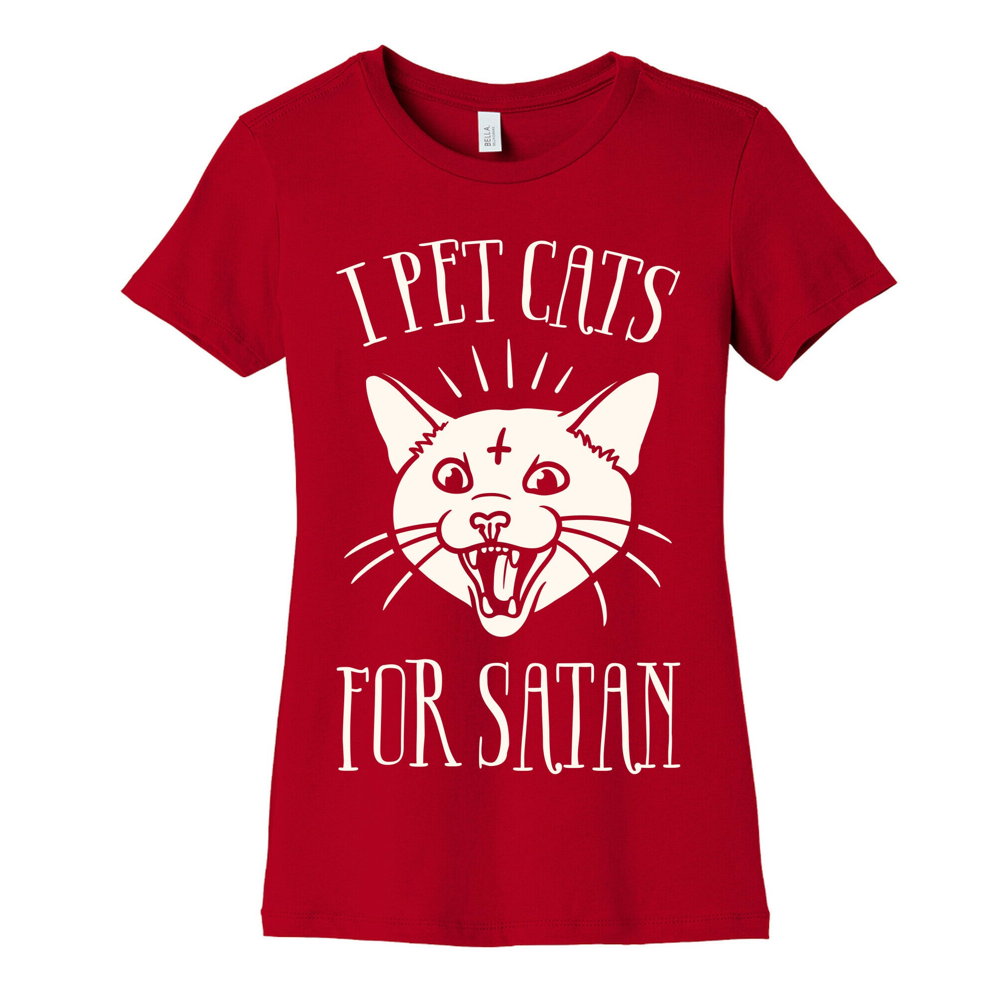 I Pet Cats For Satan Women's Cotton Tee