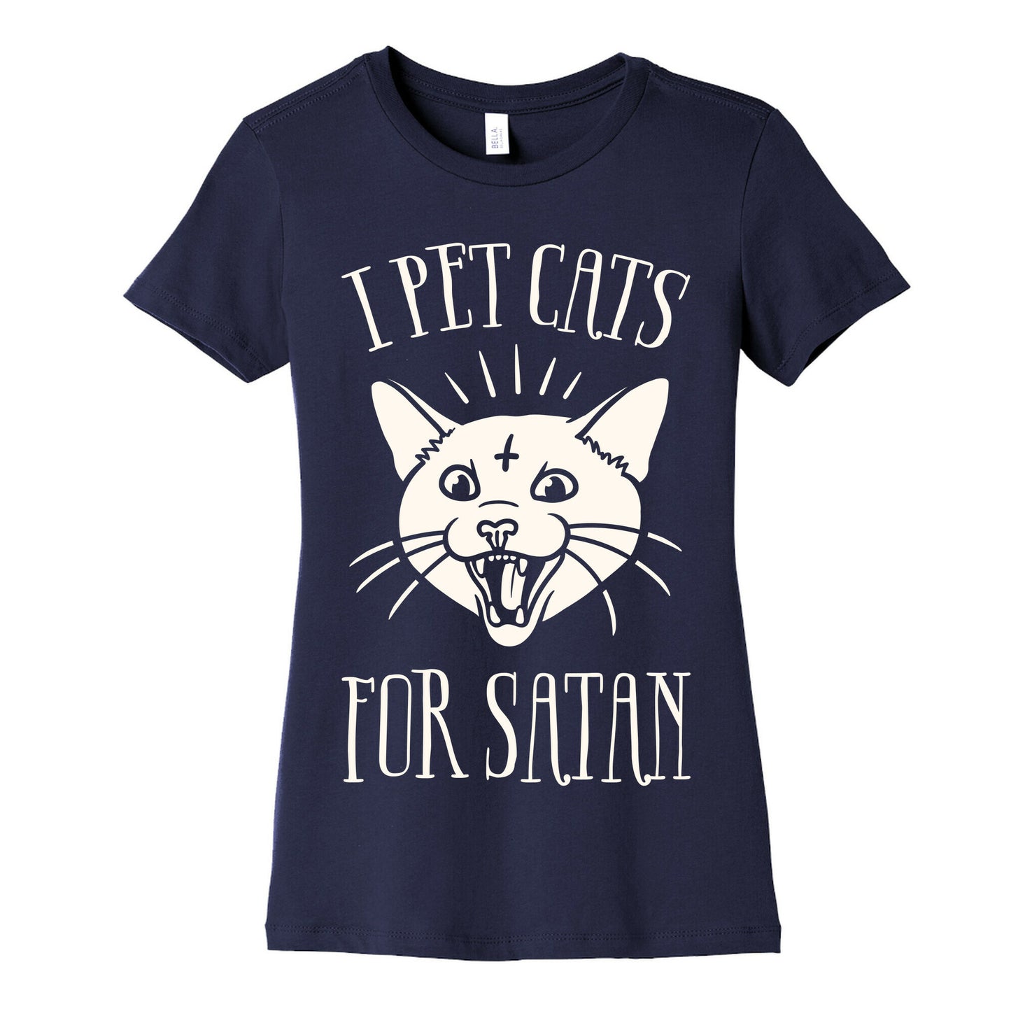 I Pet Cats For Satan Women's Cotton Tee