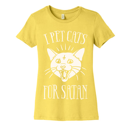 I Pet Cats For Satan Women's Cotton Tee