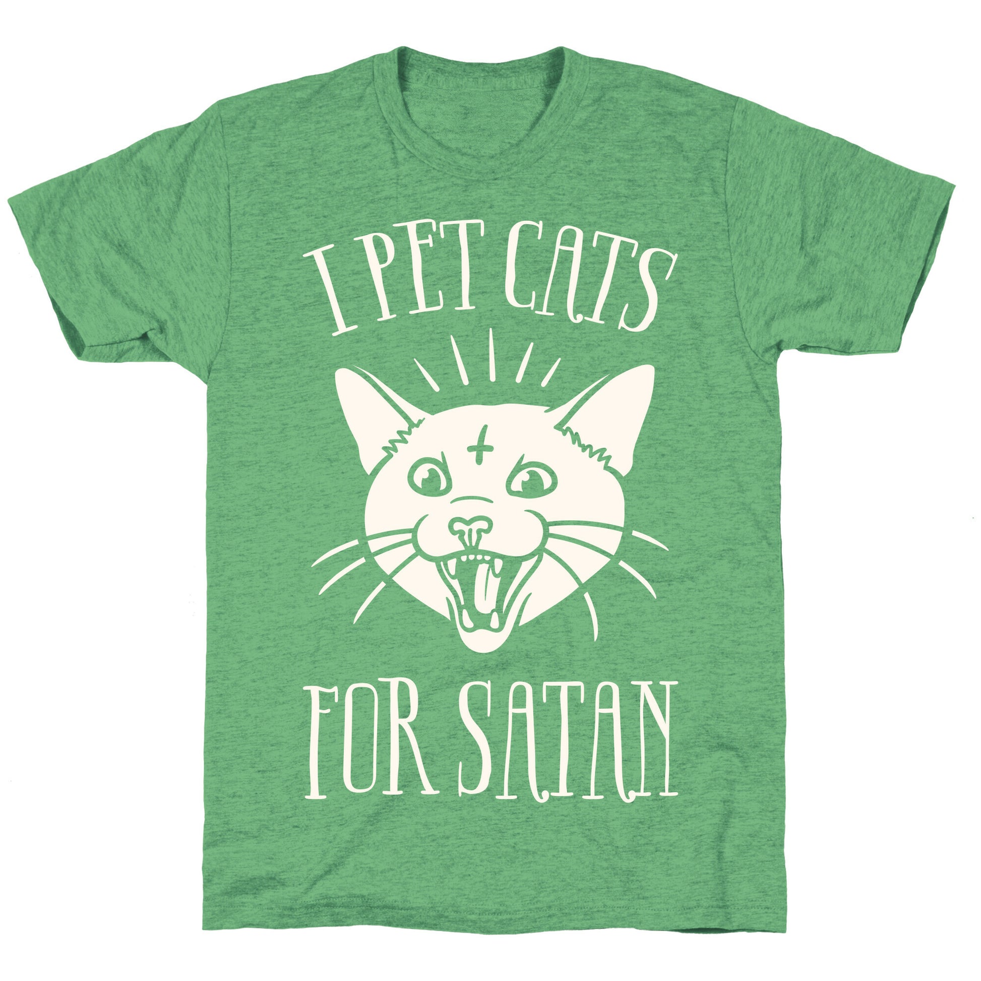 I Pet Cats For Satan Unisex Triblend Tee