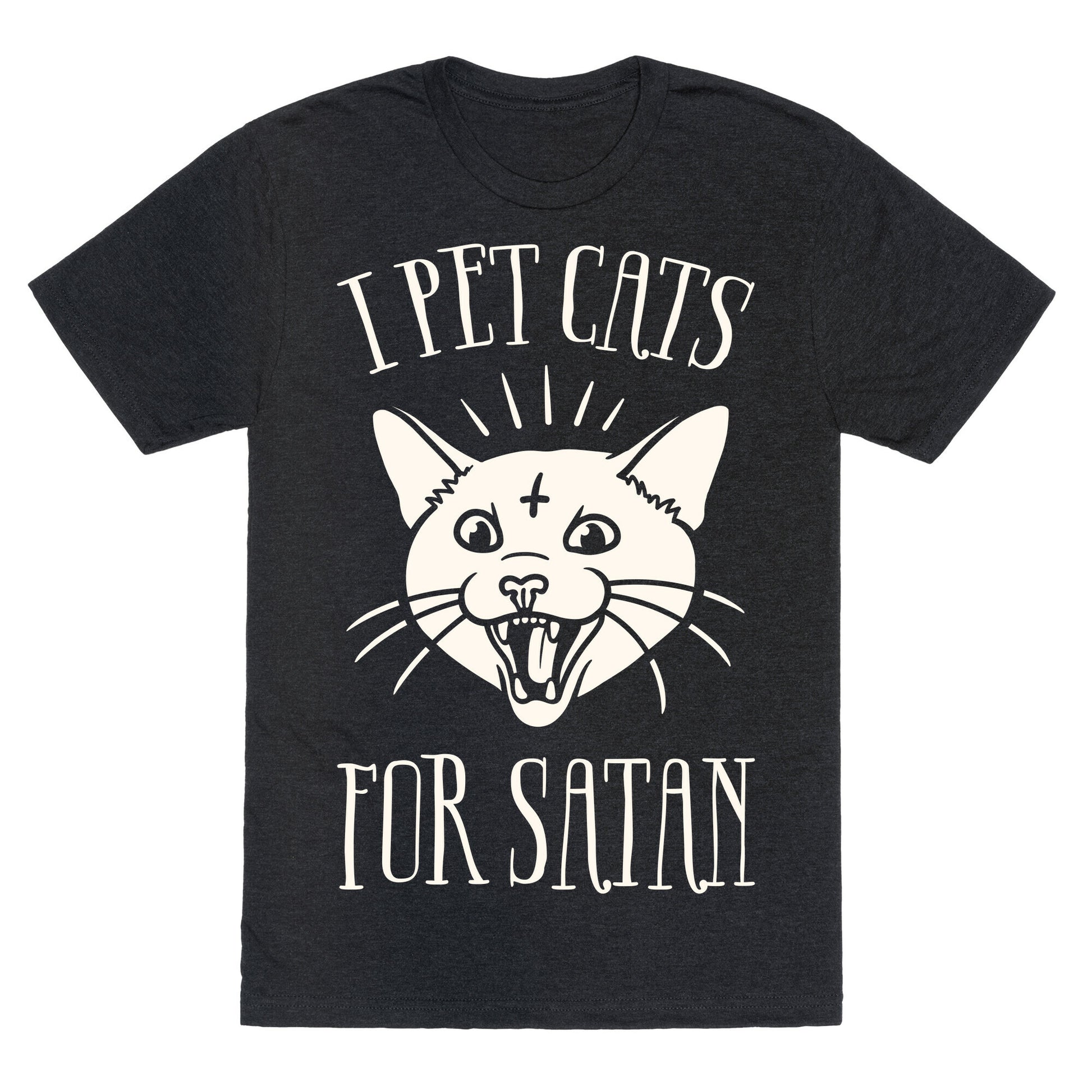 I Pet Cats For Satan Unisex Triblend Tee