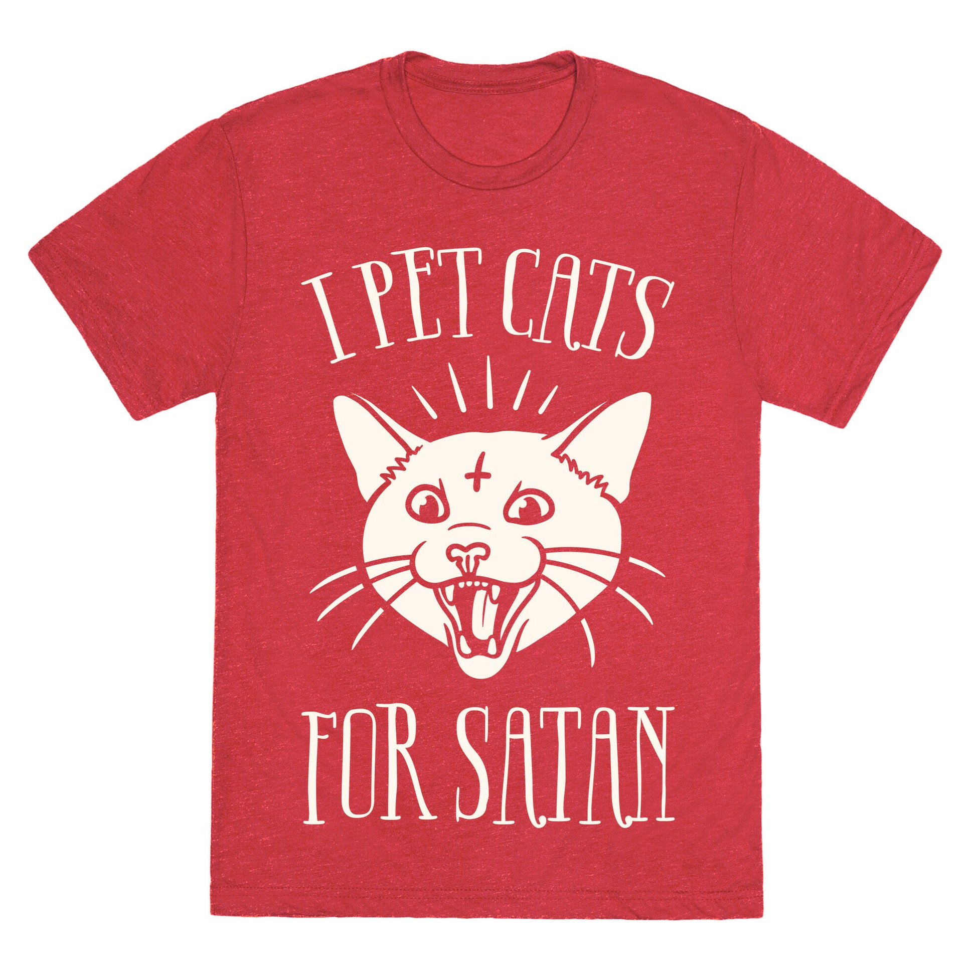 I Pet Cats For Satan Unisex Triblend Tee