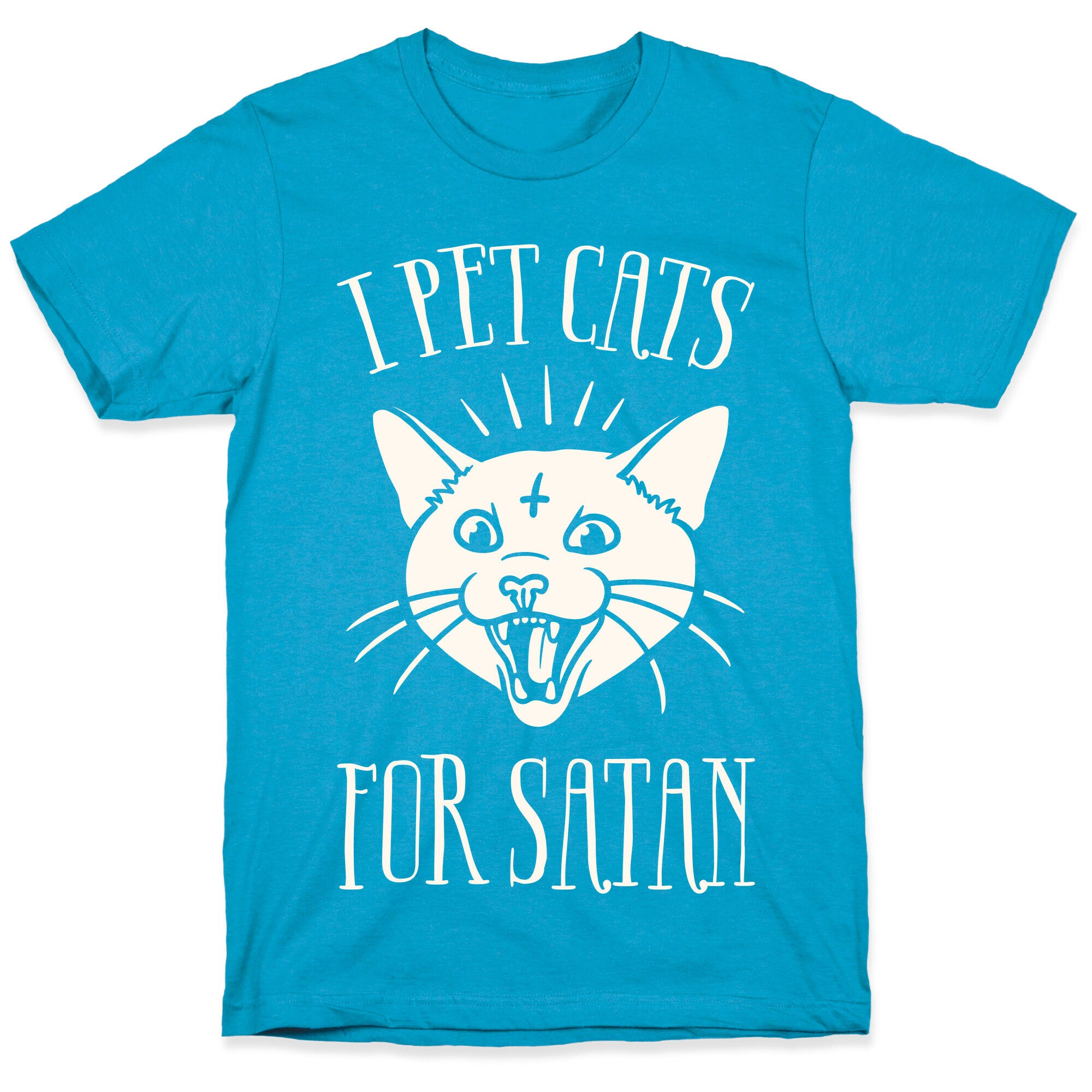 I Pet Cats For Satan Unisex Triblend Tee