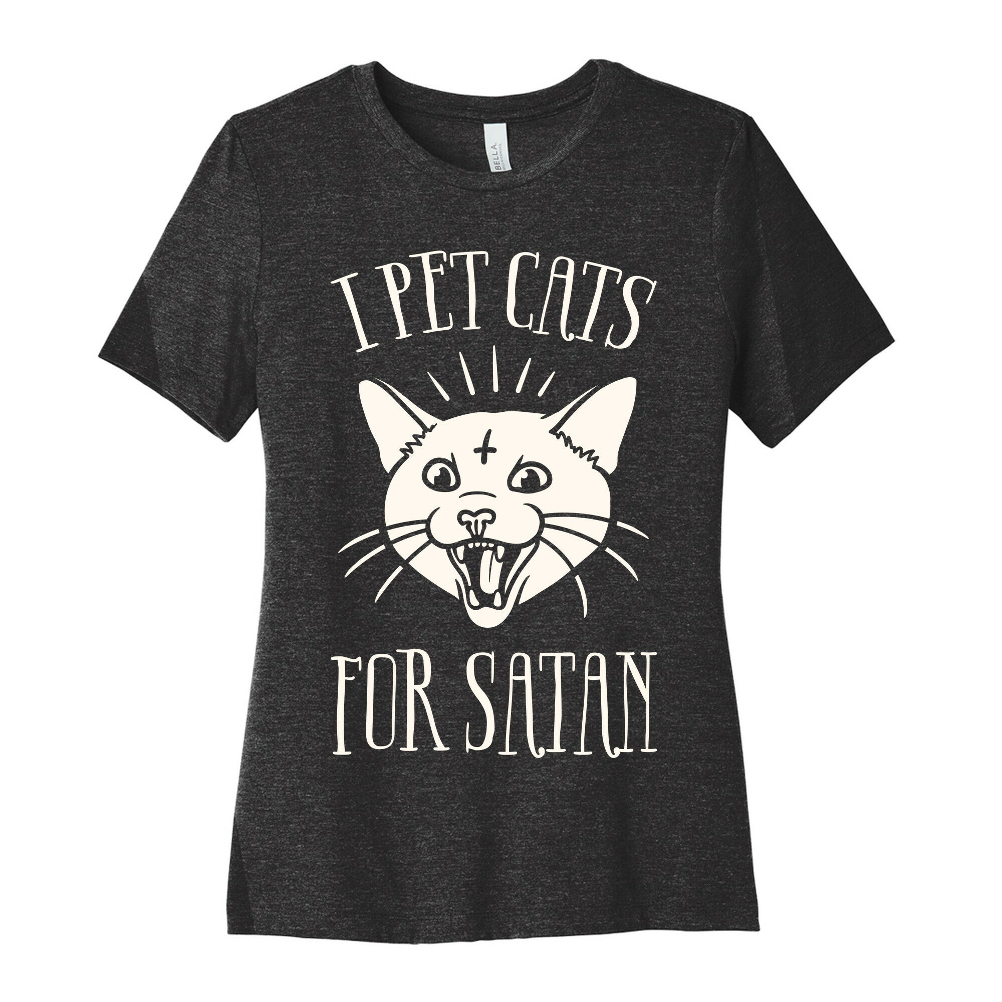 I Pet Cats For Satan Women's Cotton Tee