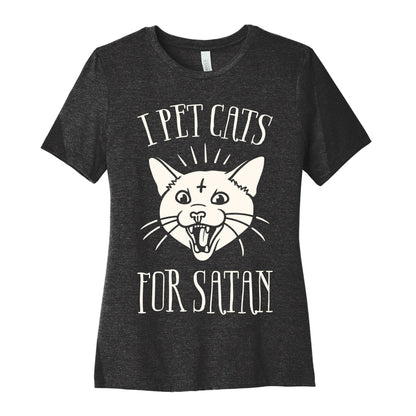 I Pet Cats For Satan Women's Cotton Tee