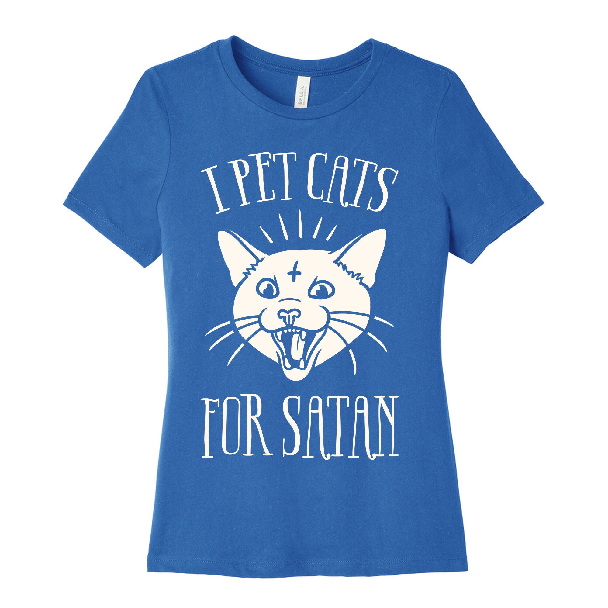 I Pet Cats For Satan Women's Cotton Tee