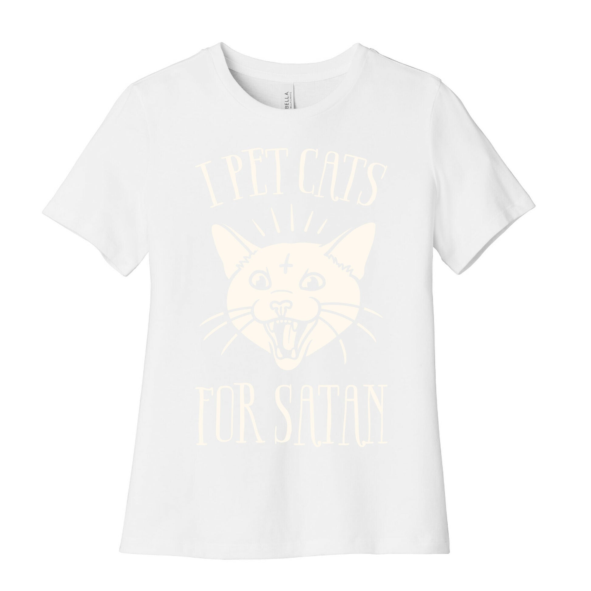 I Pet Cats For Satan Women's Cotton Tee