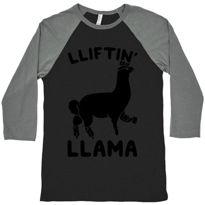 Lifting Llama Baseball Tee