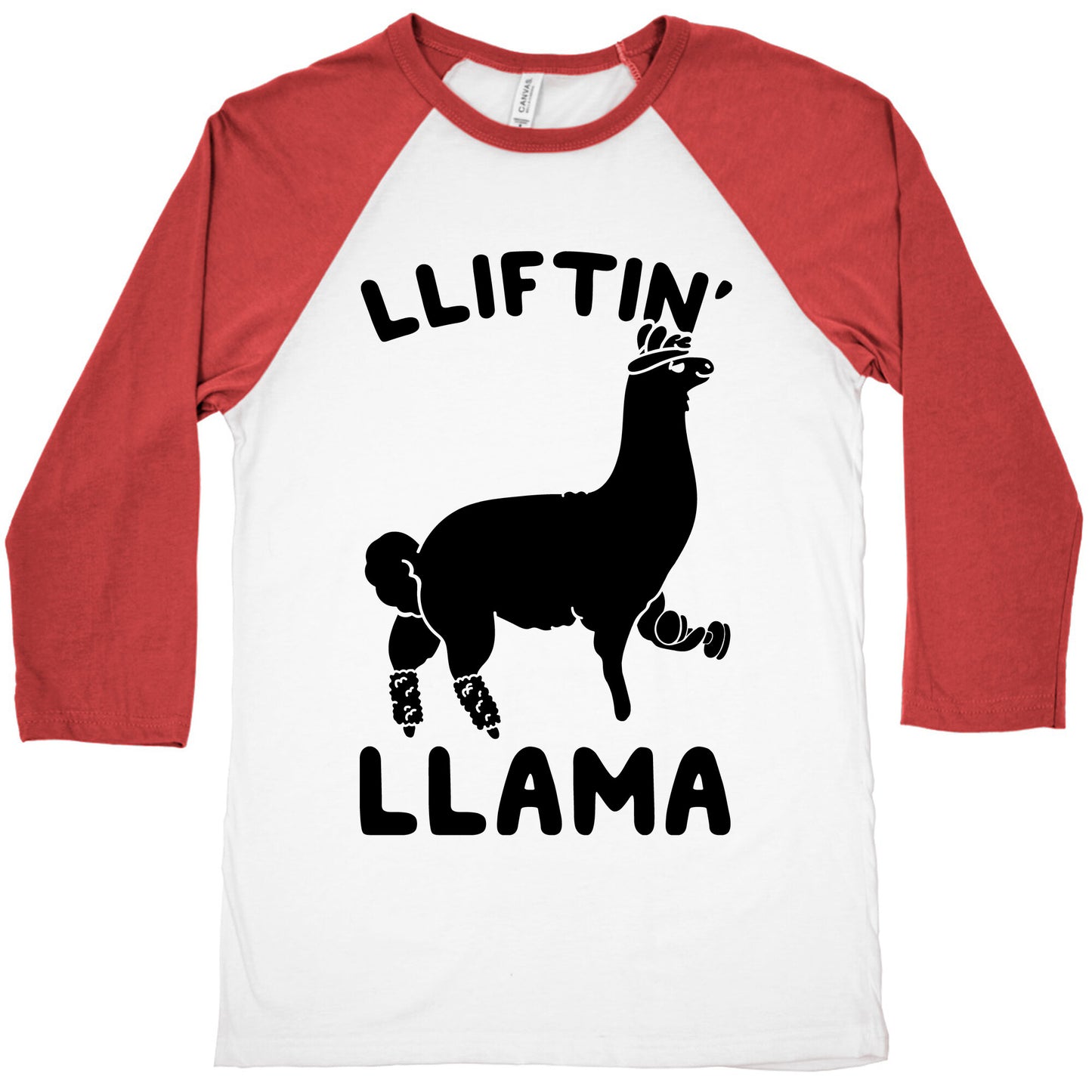 Lifting Llama Baseball Tee