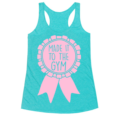 Made It To The Gym Award Ribbon Racerback Tank