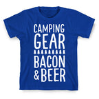 Camping Gear, Bacon, & Beer T-Shirt
