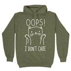 Oops I Don't Care Cat Hoodie