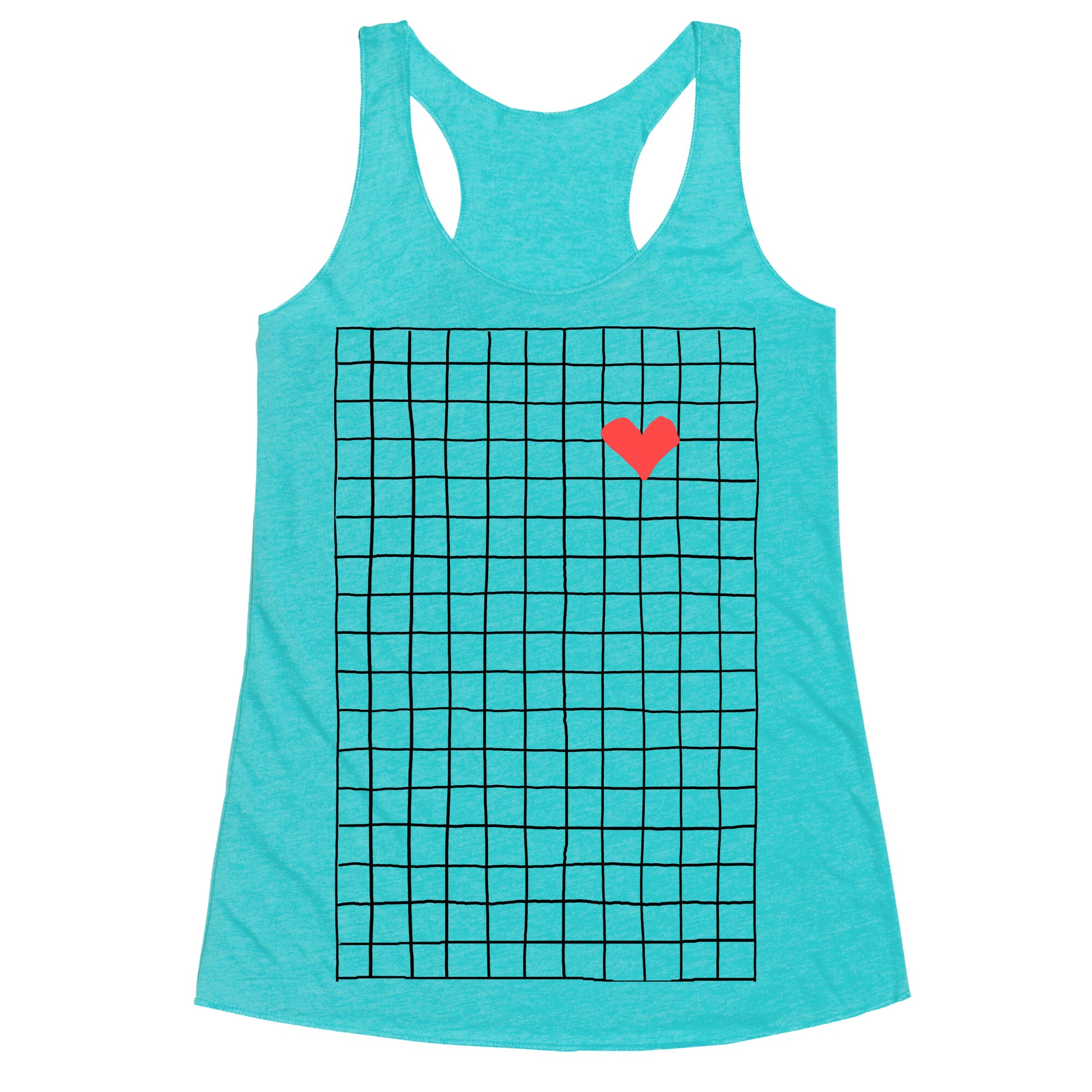 Graph My Heart Grid Pattern Racerback Tank