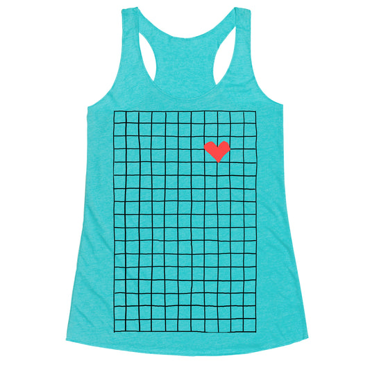 Graph My Heart Grid Pattern Racerback Tank