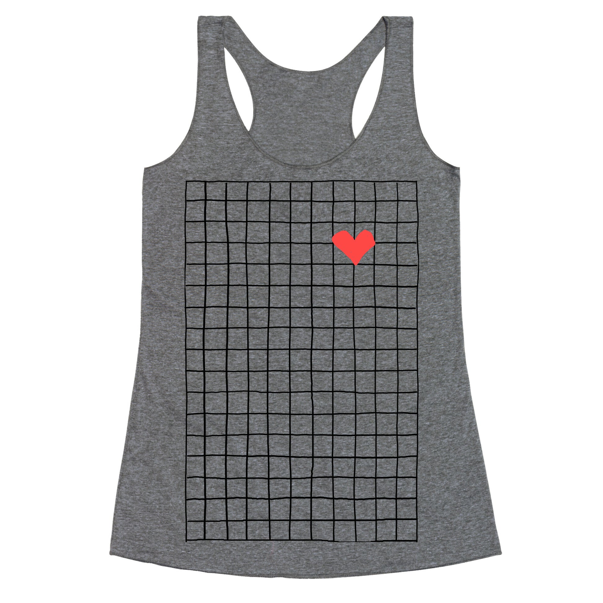 Graph My Heart Grid Pattern Racerback Tank
